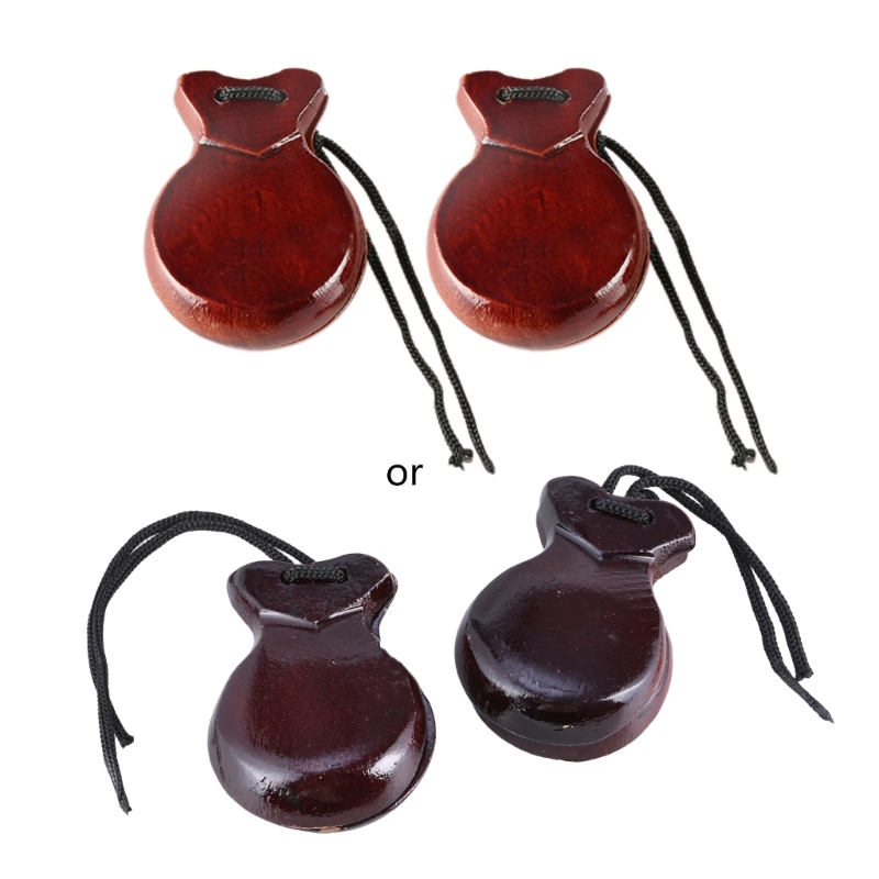 2 Pcs Wood Spanish Castanets F - Musical Instrument Clapper avis et prix