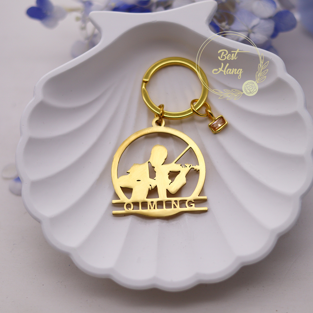 Custom Name Birthstone Pendant - Musical Instrument With Names avis et prix