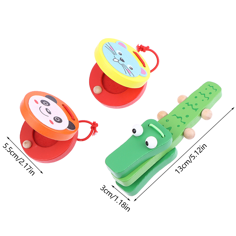 1Pc Kids Cartoon Wooden Crocod - Musical Instrument Clapper avis et prix