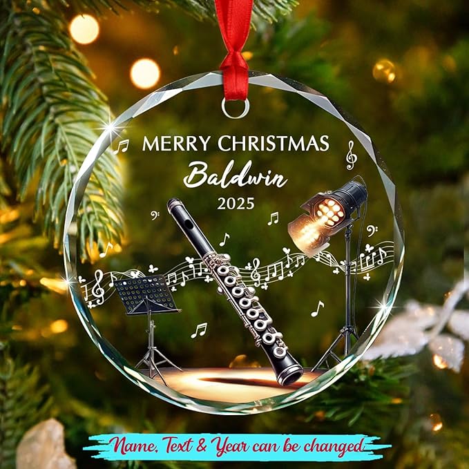 Awesome Piccolo Glass Ornament - Musical Instrument With Names avis et prix