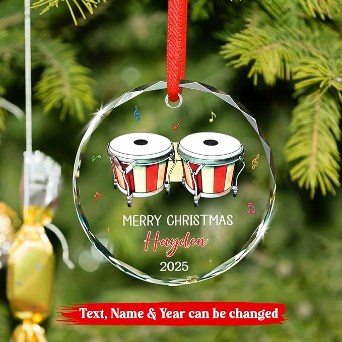 Bongo Drum Player Christmas Or - Musical Instrument With Names avis et prix