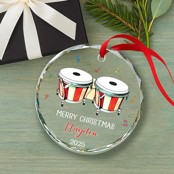 Bongo Drum Player Christmas Or - Musical Instrument With Names avis et prix