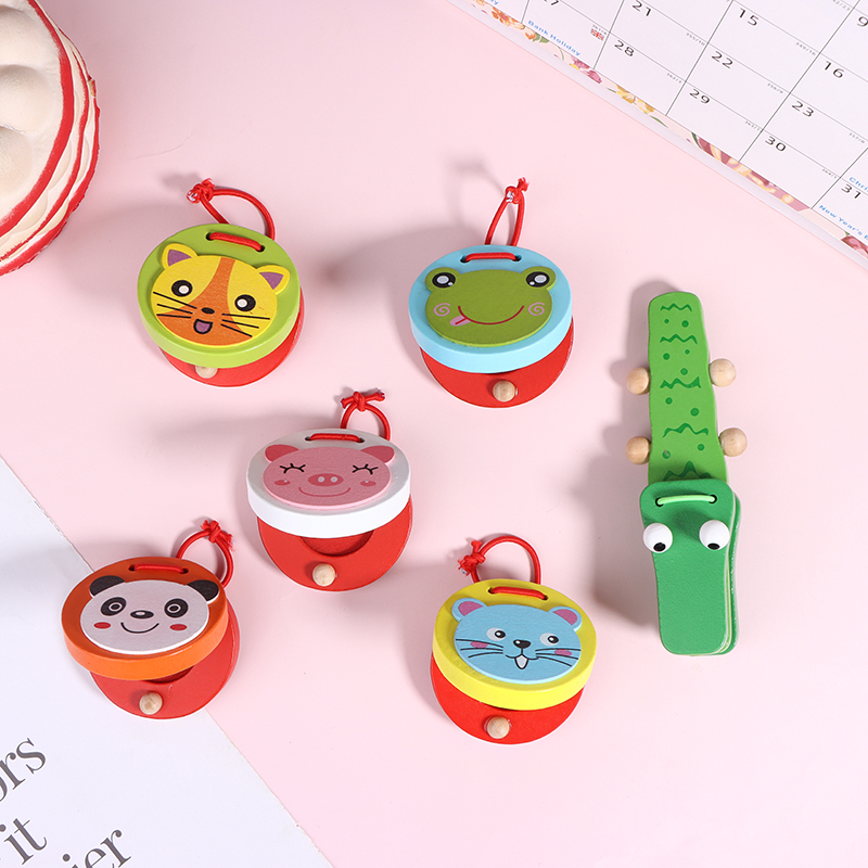 1Pc new Kids Cartoon Wooden Cr - Musical Instrument Clapper avis et prix