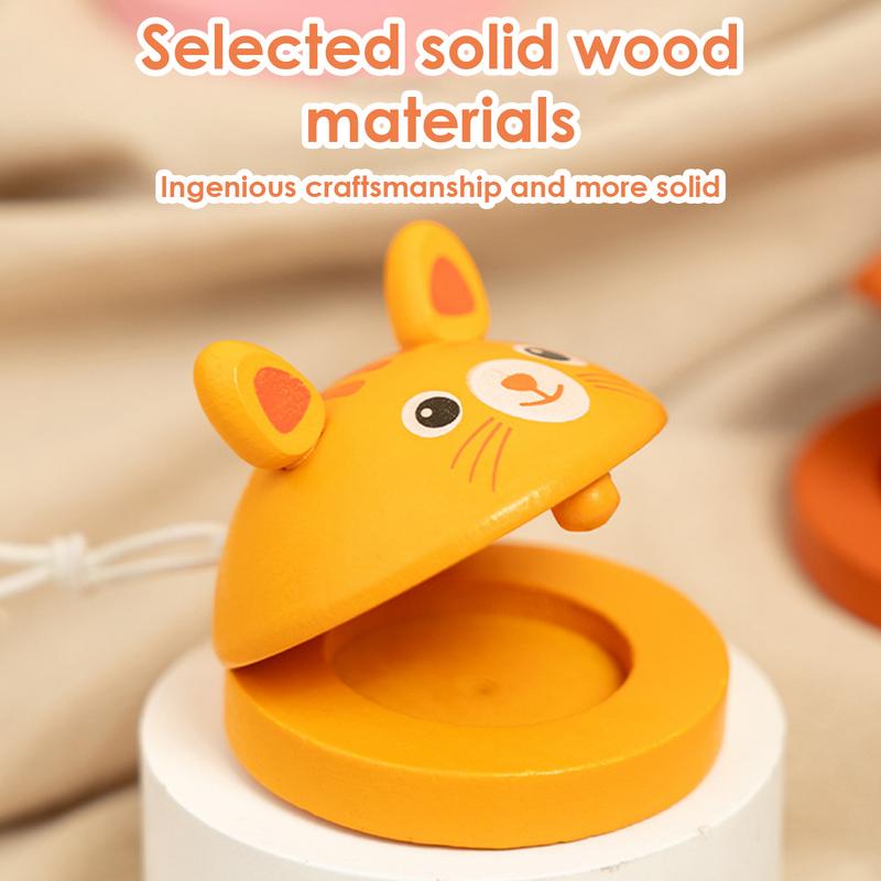 Kids Cartoon Wooden Castanets  - Musical Instrument Clapper avis et prix