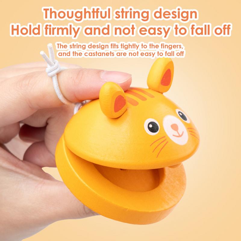 Kids Cartoon Wooden Castanets  - Musical Instrument Clapper avis et prix